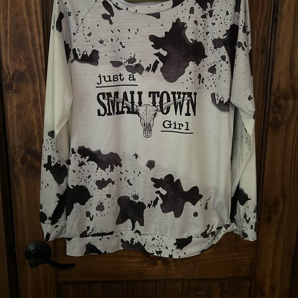 Small Town Girl Cow Print Sweatshirt